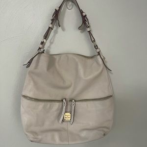 Vintage Dooney and Burke Cream Leather Hobo Bag